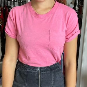 Pink basic crop T